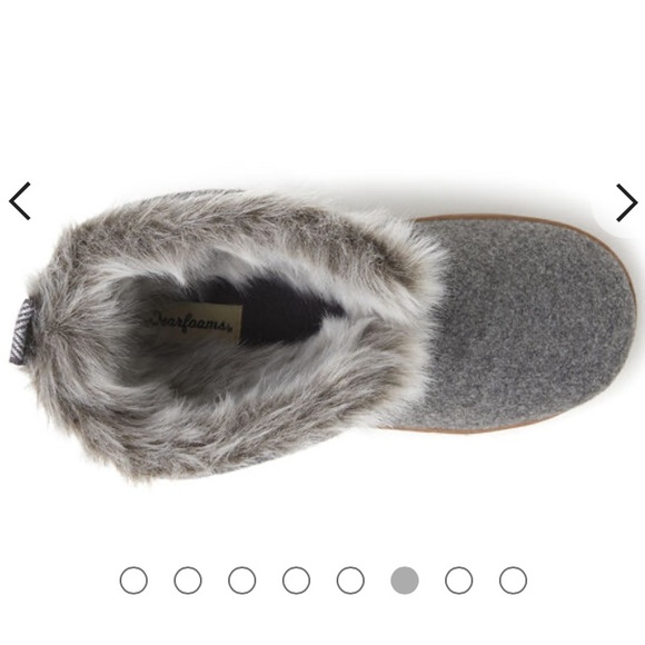 NWT Dearfoams Sierra Comfy Cozy Booties Memory Foam Outsoles Furry Boot Slippers - Picture 8 of 11